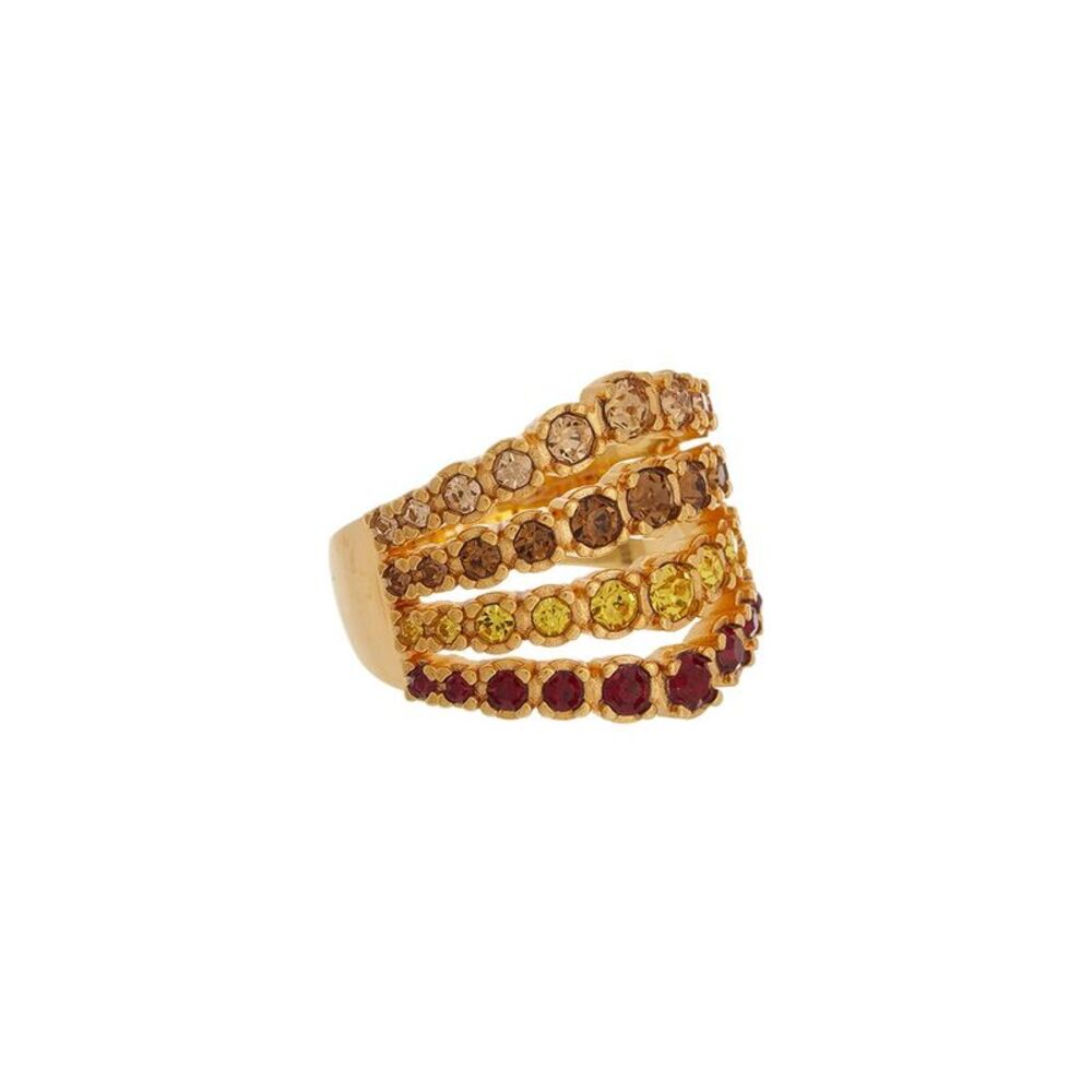 Oscar De La Renta Round Rhinestone Ring - Picture 2 of 3